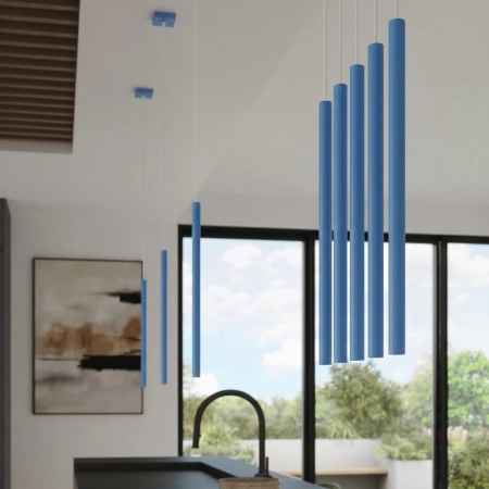 Lampa wisząca stalowa błękitna 3-punktowa PASTELO 3P SL.2151 - Sollux Lighting
