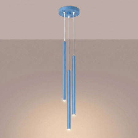 Lampa wisząca stalowa błękitna 3-punktowa PASTELO 3P SL.2151 - Sollux Lighting