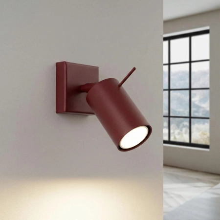 Kinkiet stalowy burgundowy regulowany 8cm RING SL.2159 - Sollux Lighting