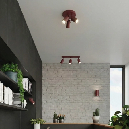 Plafon stalowy burgundowy 3-punktowy z serii RING SL.2162 - Sollux Lighting