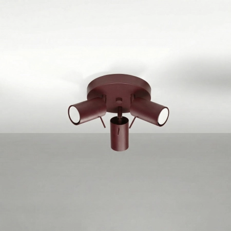 Plafon stalowy burgundowy 3-punktowy z serii RING SL.2162 - Sollux Lighting