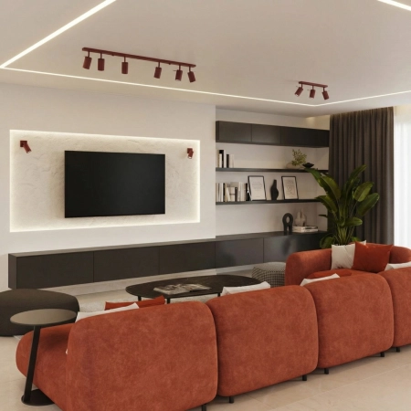 Plafon stalowy burgundowy 4-punktowy 80cm RING z serii RING SL.2163 - Sollux Lighting