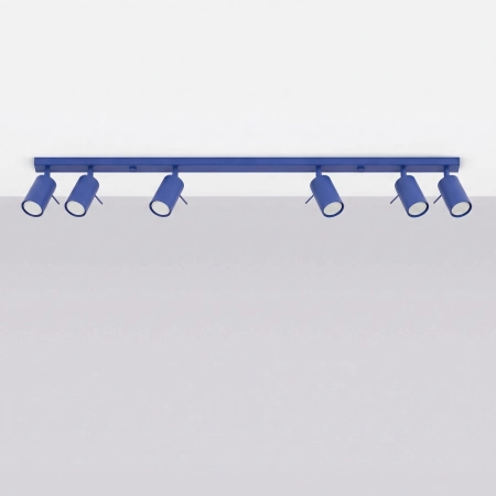 Plafon stalowy podłużny 6-punktowy ultramaryna RING 6L z serii RING SL.2170 - Sollux Lighting