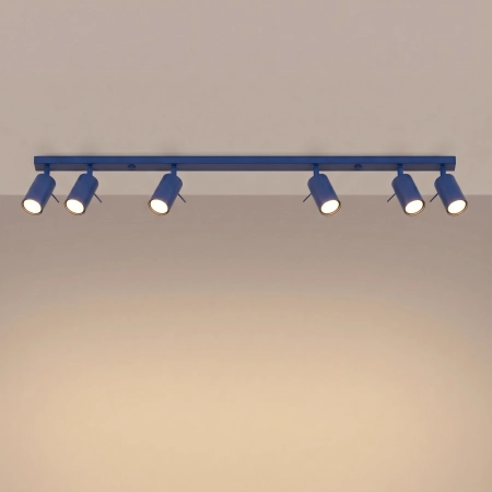 Plafon stalowy podłużny 6-punktowy ultramaryna RING 6L z serii RING SL.2170 - Sollux Lighting