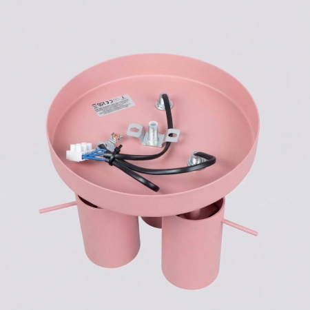 Plafon stalowy różowy kwadratowy 3-punktowy z serii RING SL.2174 - Sollux Lighting