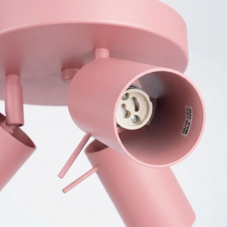 Plafon stalowy różowy kwadratowy 3-punktowy z serii RING SL.2174 - Sollux Lighting