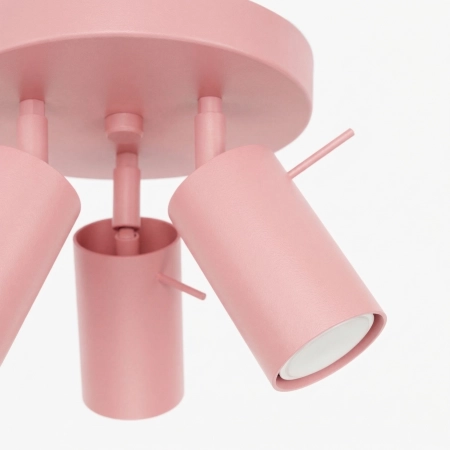 Plafon stalowy różowy kwadratowy 3-punktowy z serii RING SL.2174 - Sollux Lighting