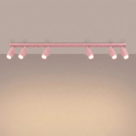 Plafon stalowy różowy 6-punktowy 118cm RING 6L SL.2176 - Sollux Lighting