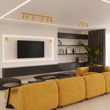 Kinkiet stalowy kulisty żółty 16cm z serii RING SL.2183 - Sollux Lighting