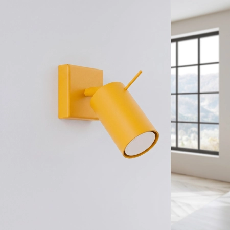 Kinkiet stalowy kulisty żółty 16cm z serii RING SL.2183 - Sollux Lighting