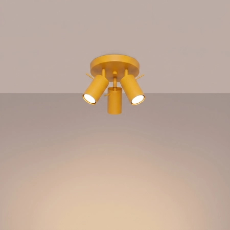 Plafon stalowy żółty 3-punktowy RING z serii RING SL.2186 - Sollux Lighting
