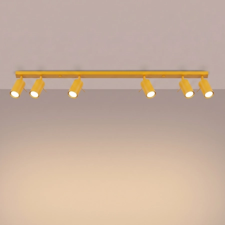 Plafon stalowy żółty podłużny 6-punktowy RING z serii RING SL.2188 - Sollux Lighting