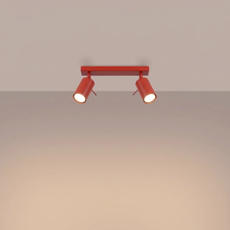 Plafon stalowy czerwony 2-punktowy RING 2 SL.2190 - Sollux Lighting
