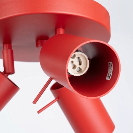 Plafon stalowy czerwony 3-punktowy z serii RING SL.2192 - Sollux Lighting