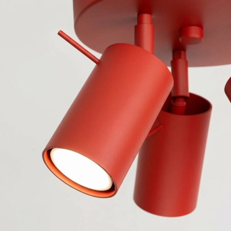 Plafon stalowy czerwony 3-punktowy z serii RING SL.2192 - Sollux Lighting