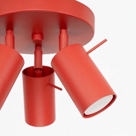 Plafon stalowy czerwony 3-punktowy z serii RING SL.2192 - Sollux Lighting