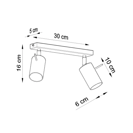 Plafon stalowy brązowy 2-punktowy 30cm RING 2 z serii RING SL.2196 - Sollux Lighting