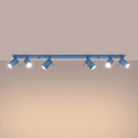 Plafon stalowy błękitny podłużny 6-punktowy z serii RING SL.2206 - Sollux Lighting