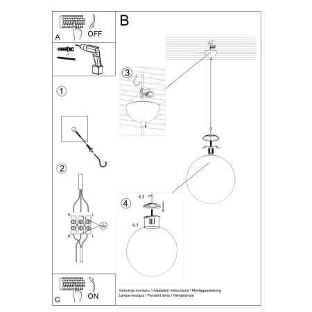 Lampa wisząca UGO 30 ultramaryna SL.2226 - Sollux
