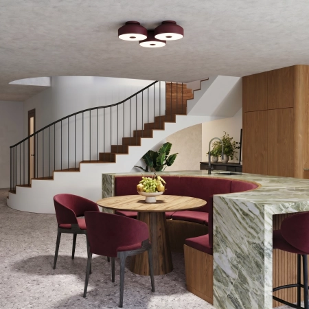 Plafon okrągły aluminiowy 4-punktowy OMIQ burgund SL.2280 - Sollux Lighting