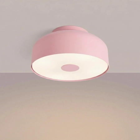 Plafon stalowy różowy kwadratowy 30cm 4-punktowy OMIQ SL.2282 - Sollux Lighting