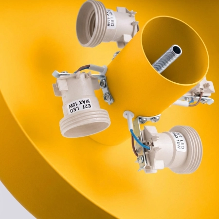 Plafon stalowy kwadratowy żółty 4-punktowy OMIQ SL.2284 - Sollux Lighting