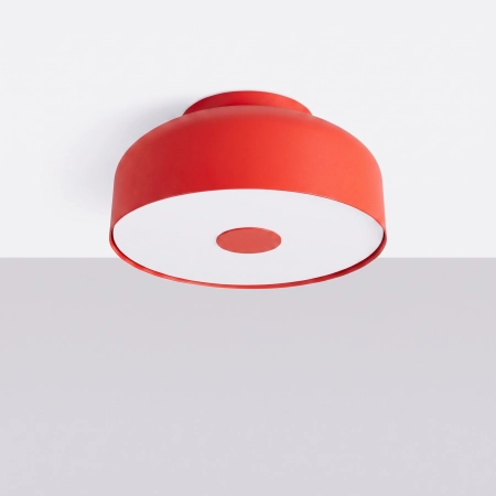 Plafon stalowy kwadratowy czerwony 30cm 4-punktowy OMIQ SL.2285 - Sollux Lighting