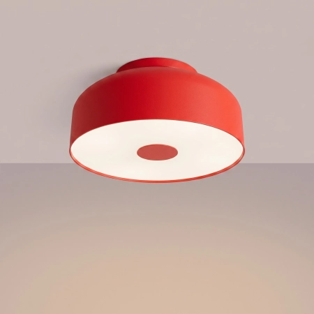 Plafon stalowy kwadratowy czerwony 30cm 4-punktowy OMIQ SL.2285 - Sollux Lighting