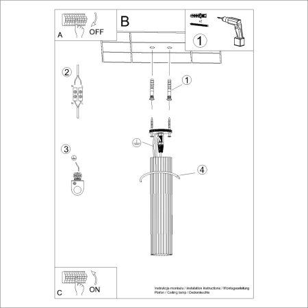 Plafon KARBON 40 burgund SL.2299 - Sollux