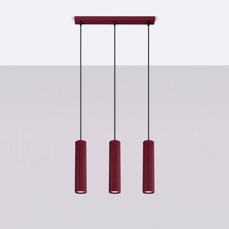 Lampa wisząca KARBON 3L burgund SL.2302 - Sollux