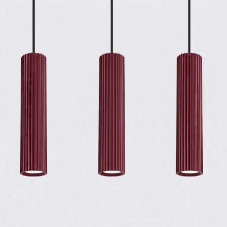 Lampa wisząca KARBON 3L burgund SL.2302 - Sollux