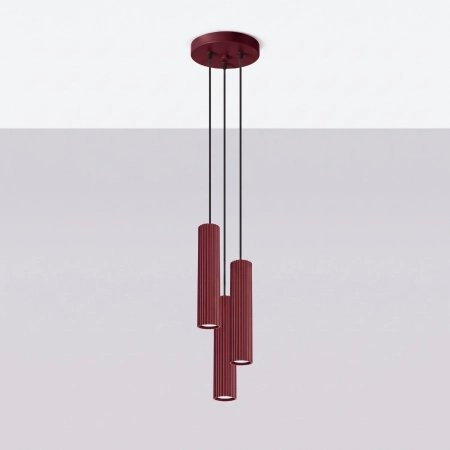 Lampa wisząca KARBON 3P burgund SL.2303 - Sollux