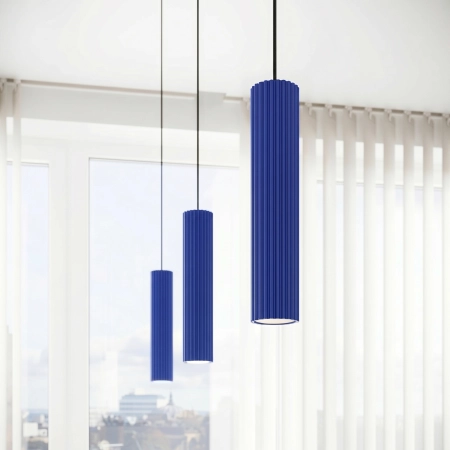 Lampa wisząca aluminiowa ultramaryna 1-punktowa KARBON 1 z serii KARBON SL.2311 - Sollux Lighting