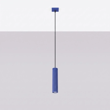 Lampa wisząca aluminiowa ultramaryna 1-punktowa KARBON 1 z serii KARBON SL.2311 - Sollux Lighting