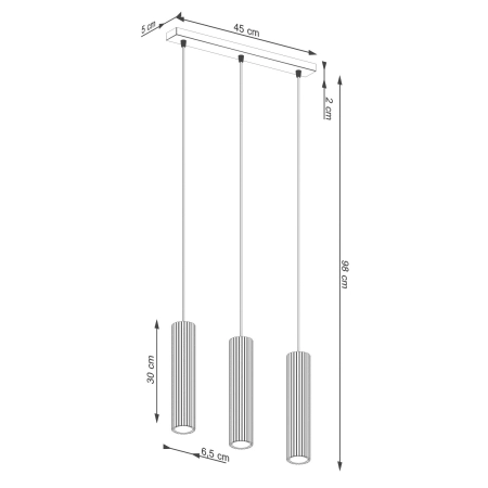 Lampa wisząca KARBON 3L ultramaryna SL.2313 - Sollux