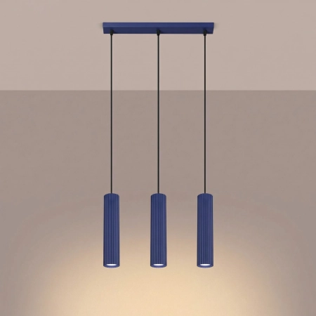 Lampa wisząca KARBON 3L ultramaryna SL.2313 - Sollux