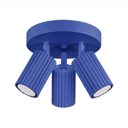 Plafon aluminiowy kwadratowy 3-punktowy ultramaryna KARBON 3P z serii KARBON SL.2323 - Sollux Lighting