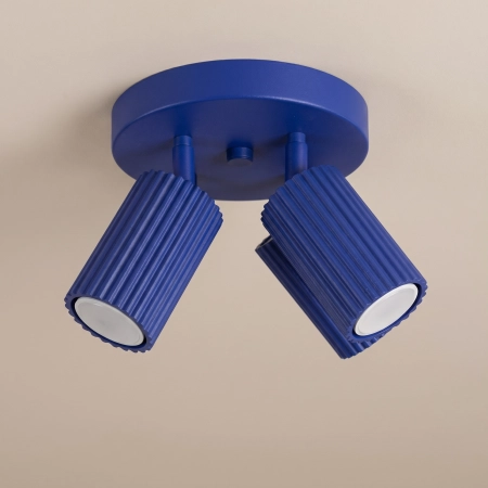 Plafon aluminiowy kwadratowy 3-punktowy ultramaryna KARBON 3P z serii KARBON SL.2323 - Sollux Lighting