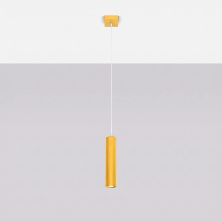 Lampa wisząca aluminiowa żółta 1-punktowa z serii KARBON SL.2334 - Sollux Lighting