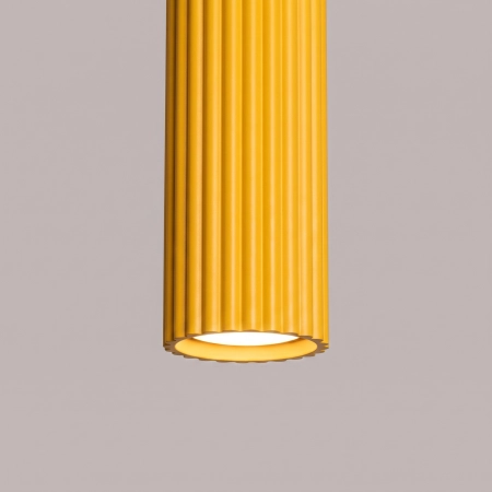Lampa wisząca aluminiowa żółta 1-punktowa z serii KARBON SL.2334 - Sollux Lighting