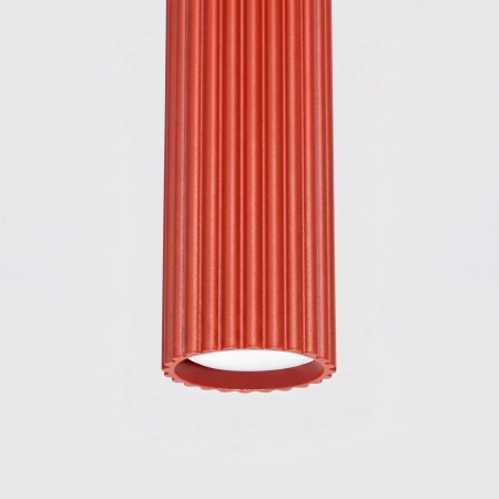 Lampa wisząca aluminiowa czerwona 1-punktowa KARBON 1 z serii KARBON SL.2335 - Sollux Lighting