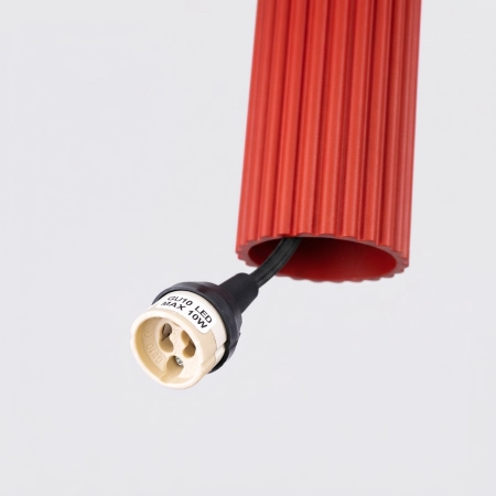 Lampa wisząca aluminiowa czerwona 1-punktowa KARBON 1 z serii KARBON SL.2335 - Sollux Lighting