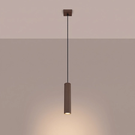 Lampa wisząca aluminiowa brązowa kula 1-punktowa KARBON 1 z serii KARBON SL.2336 - Sollux Lighting