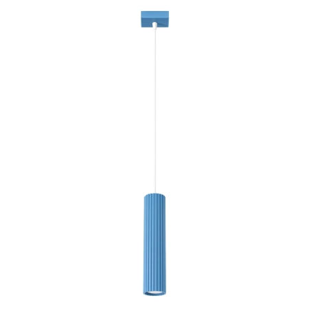 Lampa wisząca aluminiowa błękitna 1-punktowa KARBON 1 z serii KARBON SL.2337 - Sollux Lighting