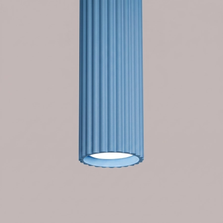 Lampa wisząca aluminiowa błękitna 1-punktowa KARBON 1 z serii KARBON SL.2337 - Sollux Lighting