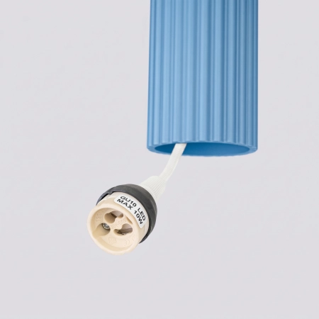 Lampa wisząca aluminiowa błękitna 1-punktowa KARBON 1 z serii KARBON SL.2337 - Sollux Lighting