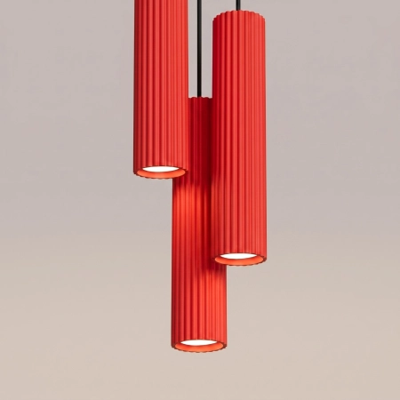 Lampa wisząca KARBON 3P czerwona SL.2341 - Sollux