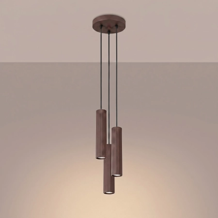 Lampa wisząca KARBON 3P brązowa SL.2342 - Sollux