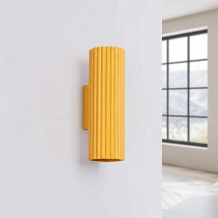 Kinkiet aluminiowy żółty 20cm 2-punktowy KARBON 20 SL.2345 - Sollux Lighting