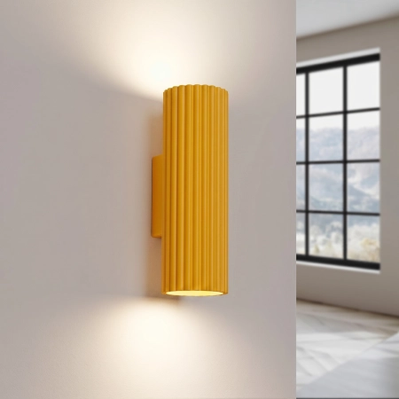 Kinkiet aluminiowy żółty 20cm 2-punktowy KARBON 20 SL.2345 - Sollux Lighting